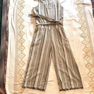 NWOT Cloth & Stone jumpsuit black & white sz large
